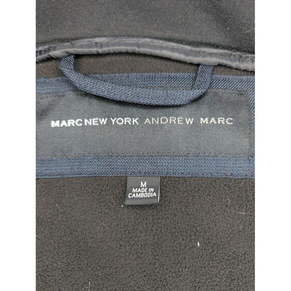 Marc New York Andrew Marc Men's Textured Zipper Jacket Navy Blue Size Medium - Picture 7 of 10